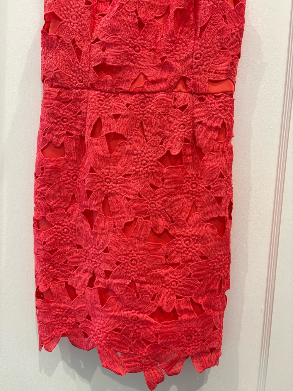 ASTR the Label Floral Lace Mini Dress Size Medium Coral Wedding Guest Party - Picture 6 of 11